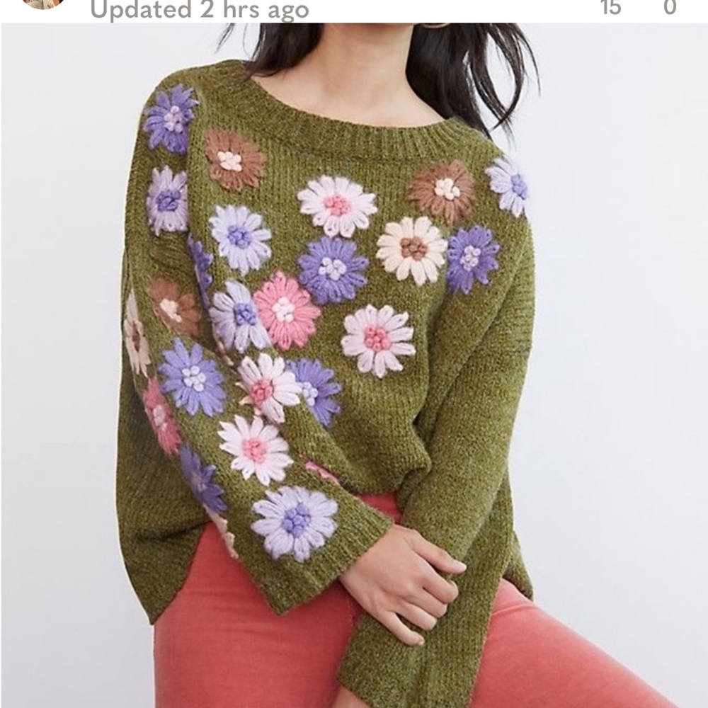Raga Flowered Sweater-purchased at Anthropologie